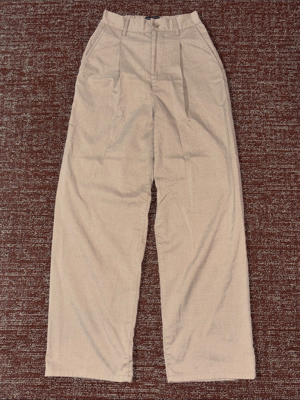 Urban Outfitters trousers tan wide leg pleated front high waisted classic Xs
